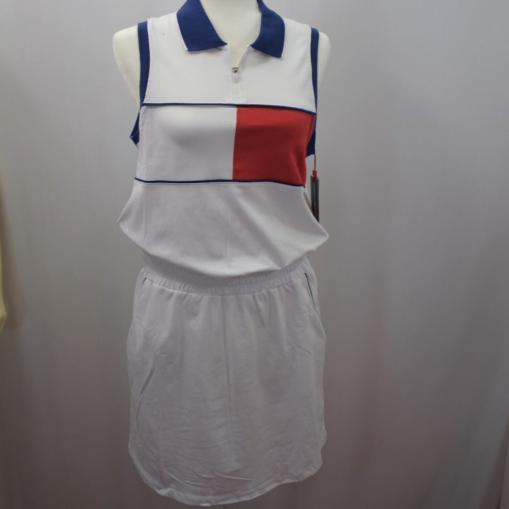 TOMMY HILFIGER SPORT COLOR BLOCKED POLO DRESS SM‎ N